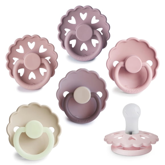 Chupete FRIGG SilkySoft de Silicona Paquete de 6 Blooming Love 0-6M