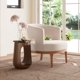 thumbnail image 2 of Mesa lateral Zuo Okno de madera de mango color nogal, redonda, 2 of 9