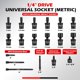 thumbnail image 2 of Juego de Dados de Impacto Universal AKM TOOL de 1/4" de 18 Piezas, 2 of 9
