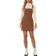 thumbnail image 2 of INSPIRE CHIC Falda de Tirantes con Textura de Pana para Mujer, Vestido Pinafore en Línea A para Regreso a Clases con Tirantes Ajustables y Cremallera Lateral Caramelo S, 2 of 6
