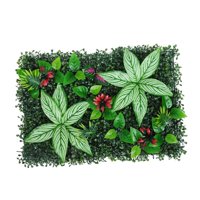 Magideal - Panel De Pared De Plantas Artificiales, Telón De Fondo Verde Falso, Protección Solar, Panel Decorativo De Césped Sintético Para Decoración De Fiestas Estilo G