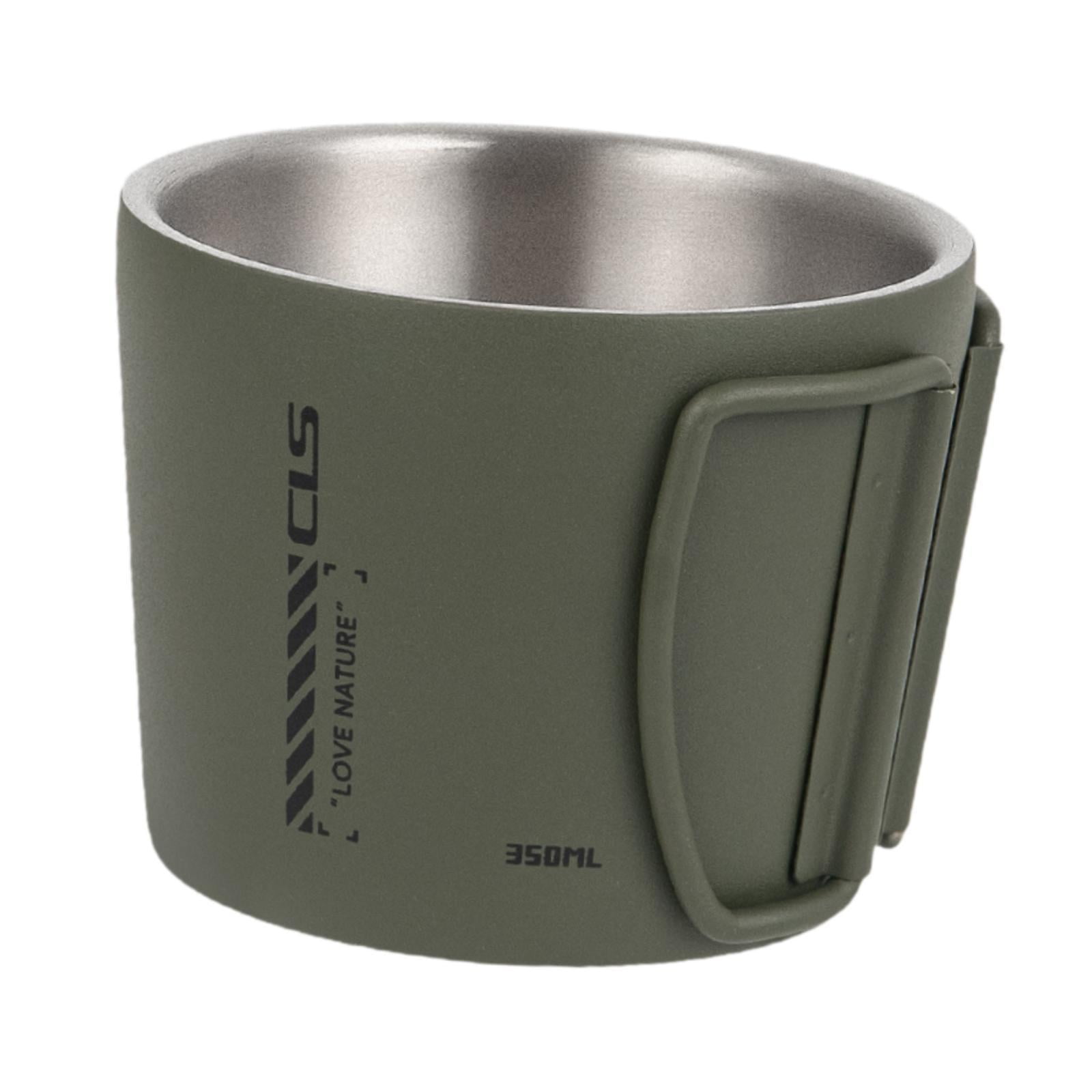 Bothyi - Taza De Camping Ligera De 350 Ml Con Aislamiento Para Café, Ideal Para Pesca, Senderismo, Picnic, Color Verde