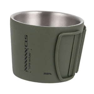 Bothyi - Taza De Camping Ligera De 350 Ml Con Aislamiento Para Café, Ideal Para Pesca, Senderismo, Picnic, Color Verde