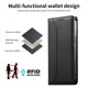 thumbnail image 4 of Funda tipo cartera con bloqueo RFID para iPhone 16 Pro Max cubierta magnética de cuero con tapa y soporte Negro, 4 of 6