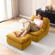 thumbnail image 2 of Silla de bolsa de frijol de 32" con otomano, sillas de salón grandes para adultos, sofá perezoso tapizado tapiceado para la sala de estar, 2 of 5