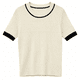 thumbnail image 2 of Polera Rib Mujer Tejida Manga Corta Cuello Redondo Bicolor blanco Talla Única, 2 of 3