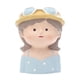 thumbnail image 2 of Estatua De Maceta Con Cabeza De Niña, Pequeña Figura De Resina, Adorno Para Macetas Con Cara De Lunares, 2 of 3