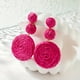 thumbnail image 1 of Elegant & Creative Vacation Style Raffia Braided Round Dangle Earrings - Perfect Gift for Women & Girls!, 1 of 4
