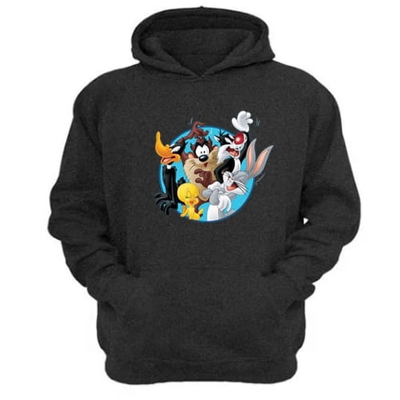 Polerón Canguro Dibujos Animados Lt Gris Oscuro Talla L Unisex