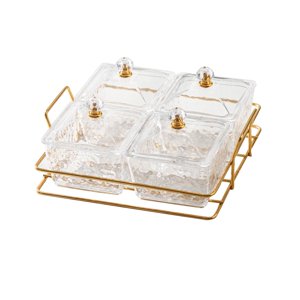 Bothyi - Bandeja Para Servir Aperitivos, Plato De Lujo Para Servir Aperitivos En La Sala De Estar, Transparente