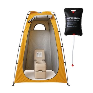 Miglu - Baño Químico Portátil Con Carpa Y Ducha Solar 20 L Para Camping