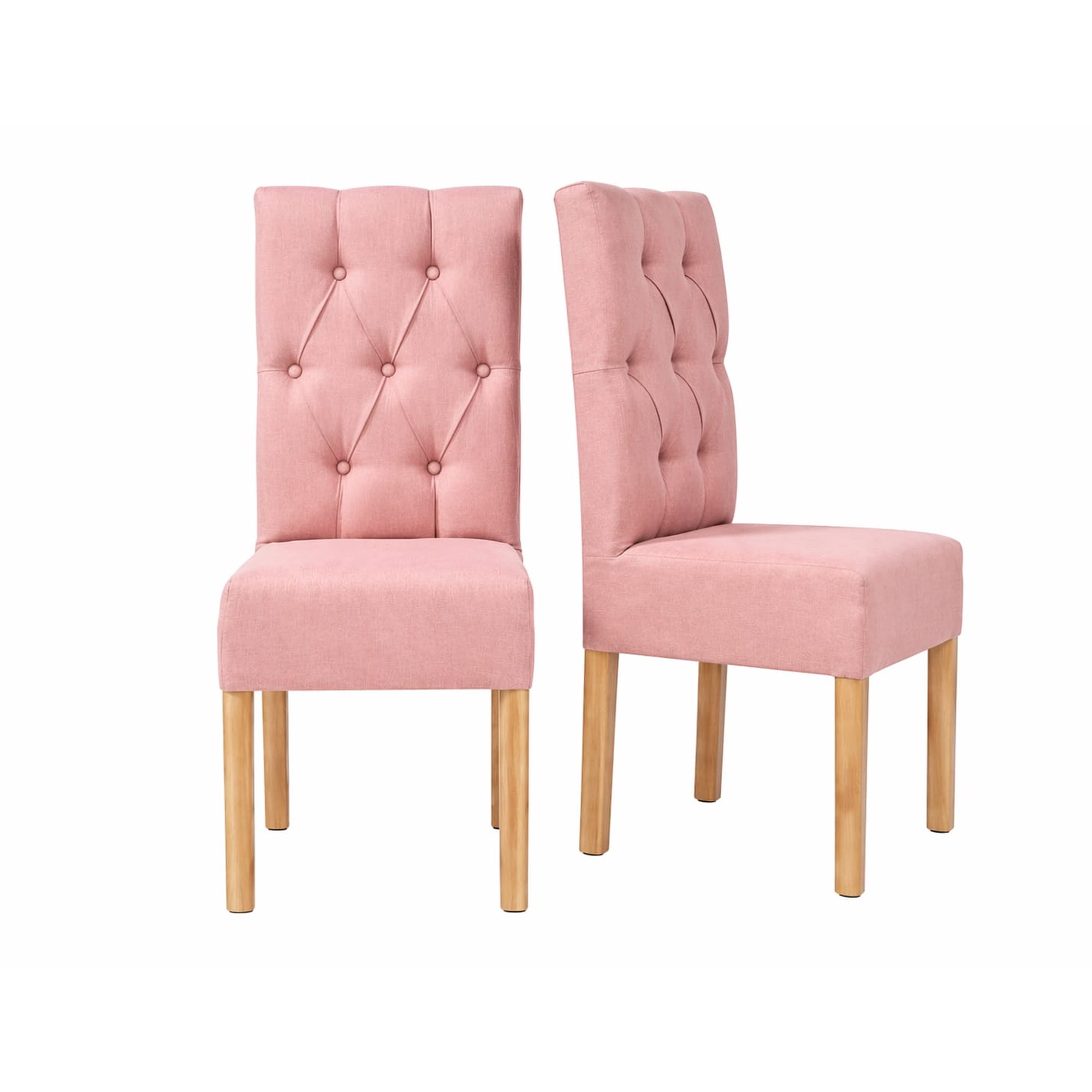 Rous Muebles - Pack 4 Sillas De Comedor, Color Palo Rosa, Estilo Capitoné
