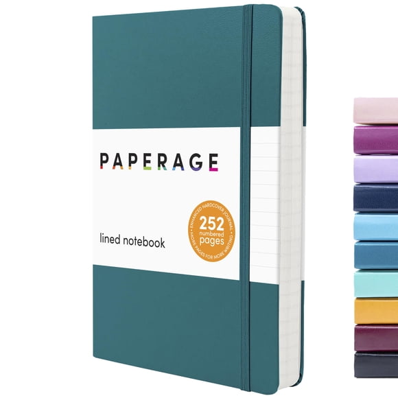 Cuaderno PAPERAGE, rayado, 100 g/m², 252 peniques, turquesa