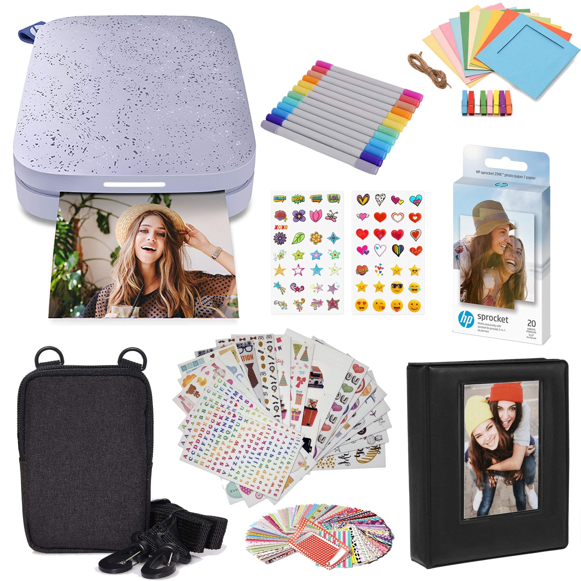 Impresora Fotográfica Hp Sprocket Portable 2x3 Lila Con Paquete De Inicio