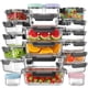 thumbnail image 1 of Recipientes de vidrio para almacenamiento de alimentos KEMETHY, 40 piezas, libres de BPA, 1 of 7