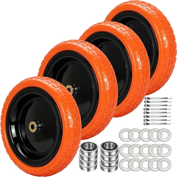 Ruedas Pontuss 13" Neumáticos Sólidos Antipinchazos con Rodamientos 5/8"