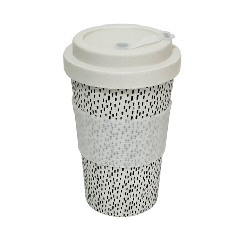 Decogreen - Mug Con Tapa De Silicona Biobamboopuntos