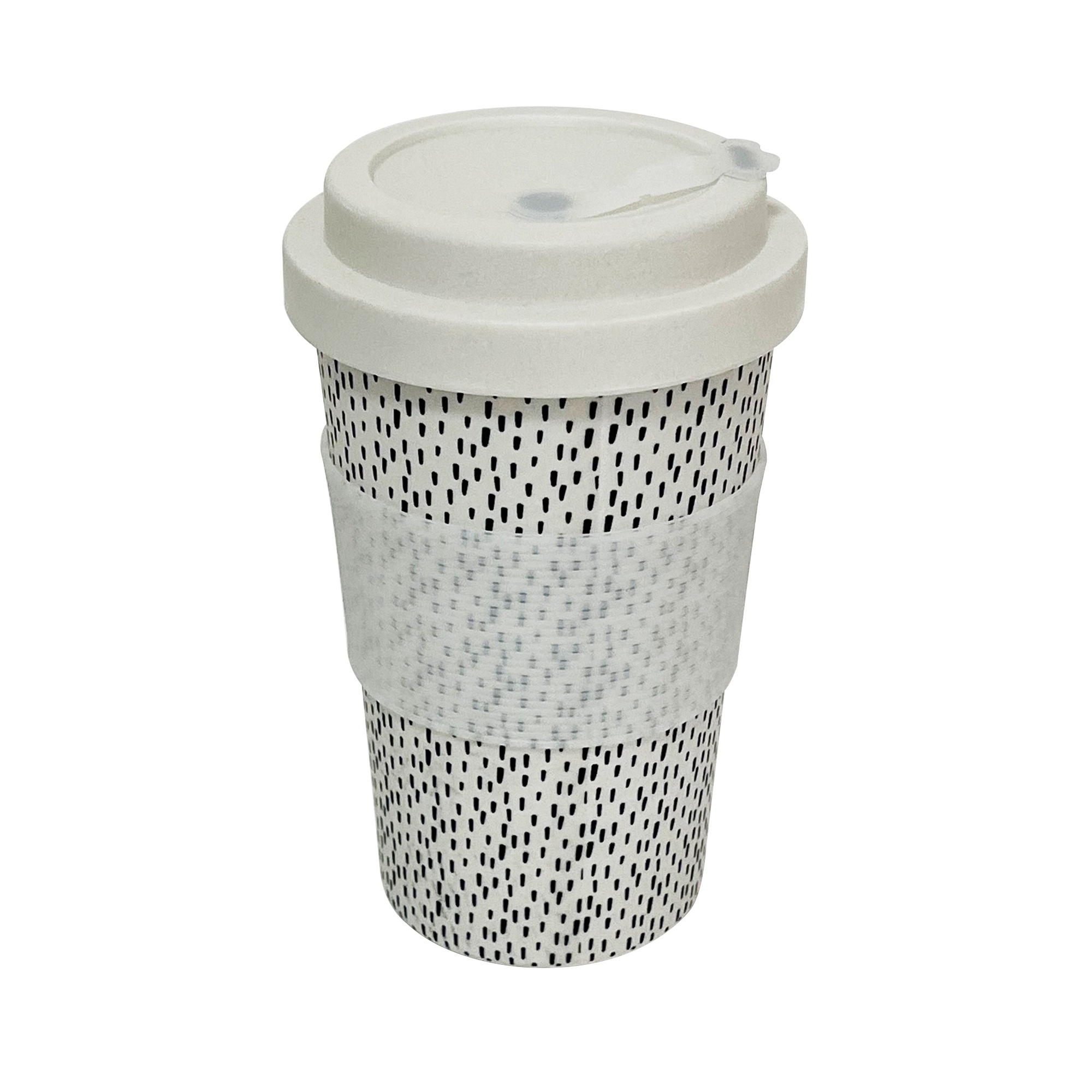 Decogreen - Mug Con Tapa De Silicona Biobamboopuntos