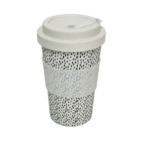 Mug con tapa de silicona BioBambooPuntos