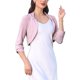 thumbnail image 4 of INSPIRE CHIC Bolero Shrug para mujeres, elegante cárdigan de punto abierto con mangas 3/4 XS Rosa, 4 of 6