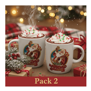 Genérico - Pack 2 Tazas De Cerámica 250 Ml Regalos Feliz Navidad 2025