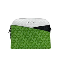 Cartera Michael Kors Womens Jet Set Travel Medium Colorblock Signature Logo Dome Crossbody Bag Jungle Green Multi