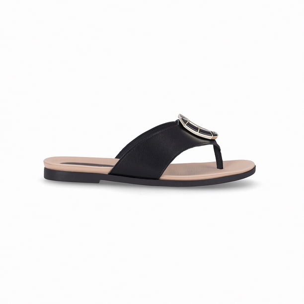 Sandalia Mujer Negro/Dorado Mari Piccadilly