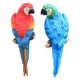 thumbnail image 5 of 2 Figuras De Loro Para Decorar El árbol De La Pared, De Resina, Para Césped, Jardín, Rojo Y Azul., 5 of 5