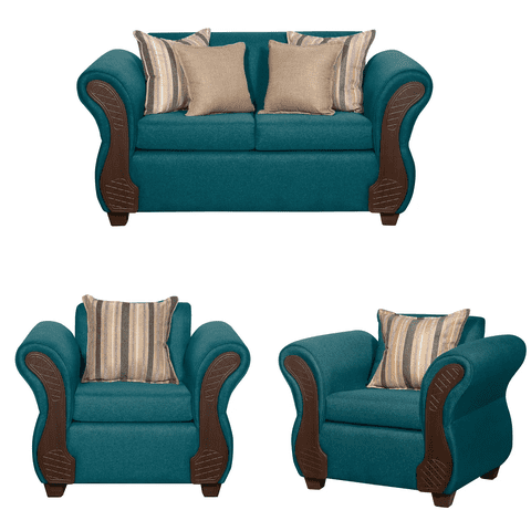 Ruzam Mobel - Juego De Living 2-1-1 Marsella Turquesa