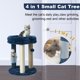 thumbnail image 2 of Arañador para gatos MECOOL con cama blanda en forma de torre, azul, 2 of 8