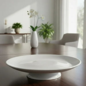 Bric - Plato Con Base Tortero 25X8 Cm De Porcelana