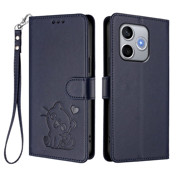 Funda de Gato tipo Libro para Honor 600 Lite, Azul