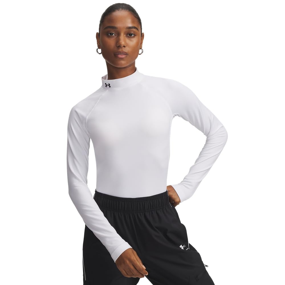 Camiseta Under Armour Authentics Con Cuello Redondo Para Mujer, Color Blanco/negro