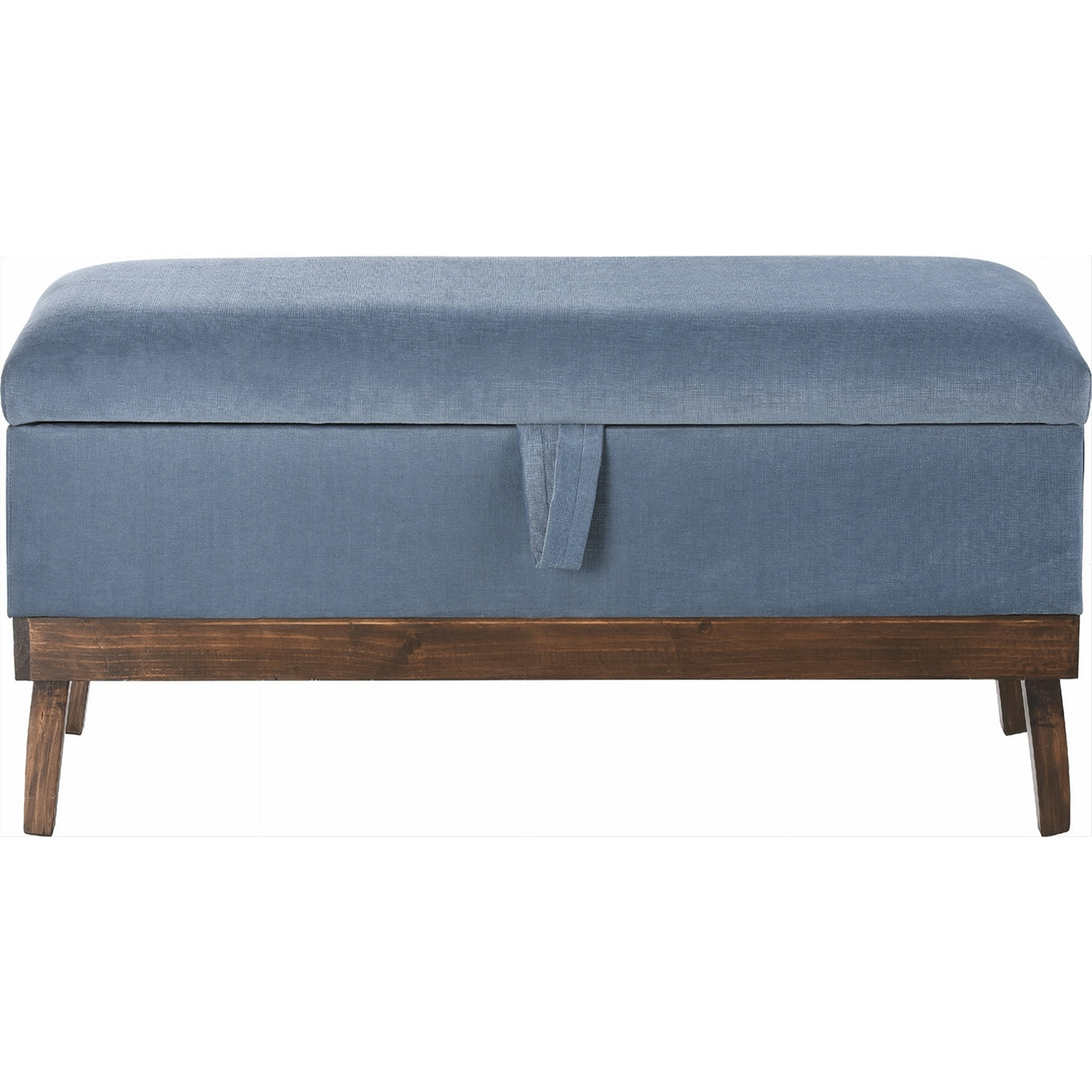 Máxima Design - Banqueta Con Baúl Incy Azul Petróleo Felpa 120x40x50 Cm