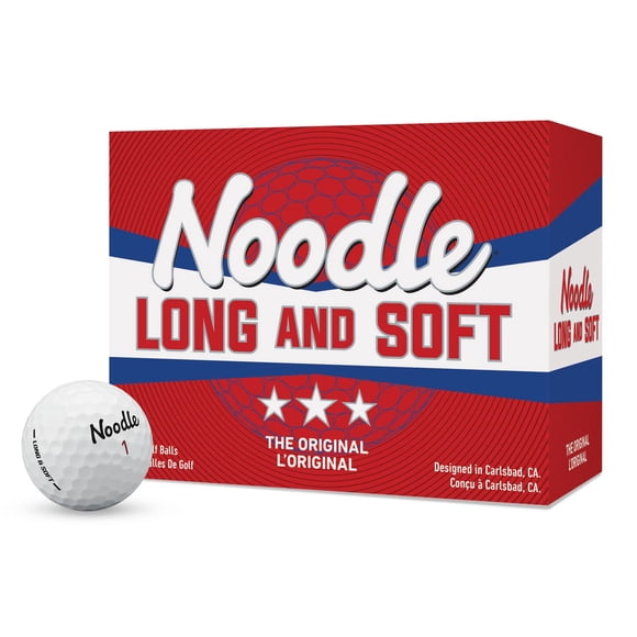 Pelotas de golf TaylorMade Noodle Long & Soft DDZ, paquete de 24