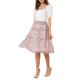 thumbnail image 2 of INSPIRE CHIC Falda Floral de Mujer Verano Chifón Fruncido Cintura Elástica Línea A Debajo de la Rodilla Longitud Volante Falda en Capas XL Rosa, 2 of 8