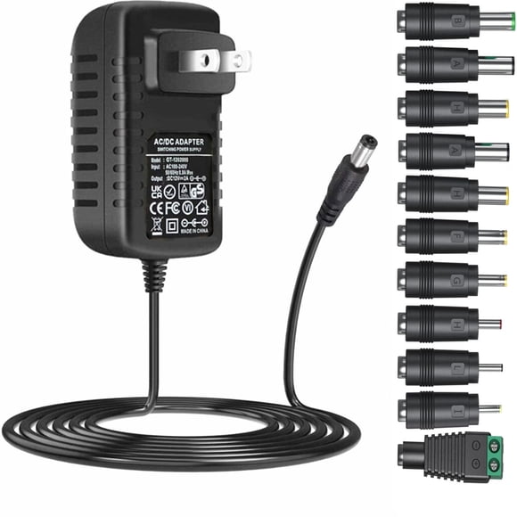 Adaptador de corriente GuanTing 12V 2A 24W con 11 puntas de enchufe DC, 110V
