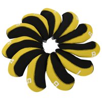 Ioensy - Protector De Cabeza De Hierro De Golf De 11 Piezas, Cubiertas De Cabeza De Palos De Golf Numeradas Amarillas
