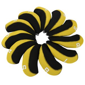 Ioensy - Protector De Cabeza De Hierro De Golf De 11 Piezas, Cubiertas De Cabeza De Palos De Golf Numeradas Amarillas