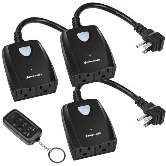 Salida de control remoto para exteriores DEWENWILS, 3 salidas, alcance de 100 pies