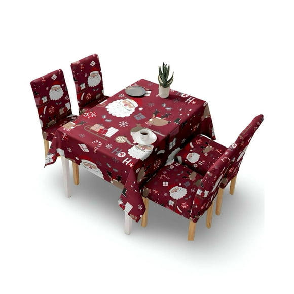 SET Mantel más 6 fundas de sillas antimanchas navideño 140x220 cm 07