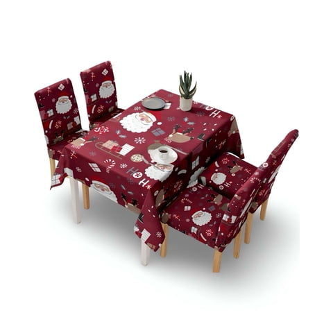 Tf - Set Mantel Más 6 Fundas De Sillas Antimanchas Navideño 140X220 Cm 07