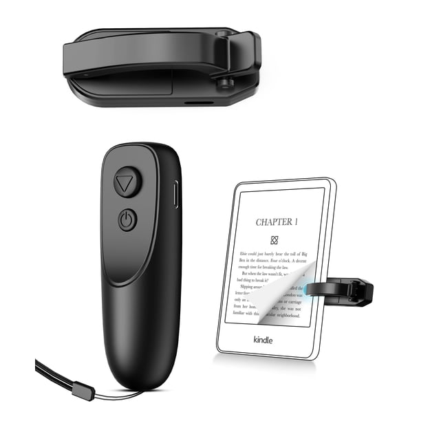 Page Turner con control remoto Fuloview para lectores electrónicos Kindle Paperwhite Kobo, Page Turner Clicker con control remoto inalámbrico compatible con iPad, tabletas y teléfonos móviles