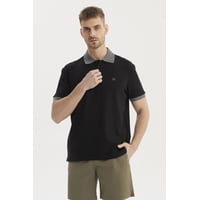 Fashionspark - Polera Hombre Pique Wafle Con Botones Negro