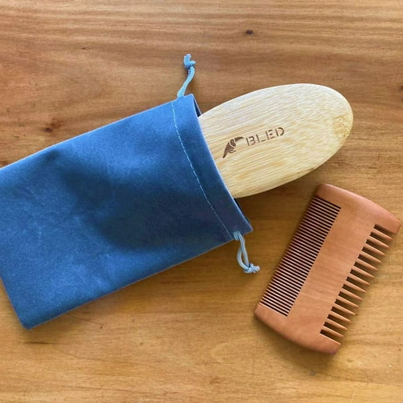 Set para cuidado de barba de cerdas de jabalí