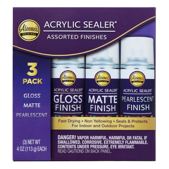 Sellador en aerosol Aleene's Acrílico, 118 ml, paquete de 3, brillante, mate, nacarado