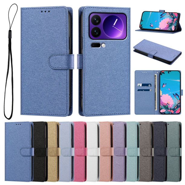 Funda Cartera de PU para Xiaomi 17 Pro con Tarjetas, Azul