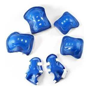 Genérico - Set Protecciones Niños 3 - 8 Años Rodillera Codera Muñquera Azul