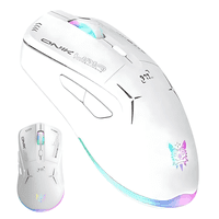 Onikuma - Mouse Gamer Blanco Luz Rgb Conexión Inalámbrica O Con Cable