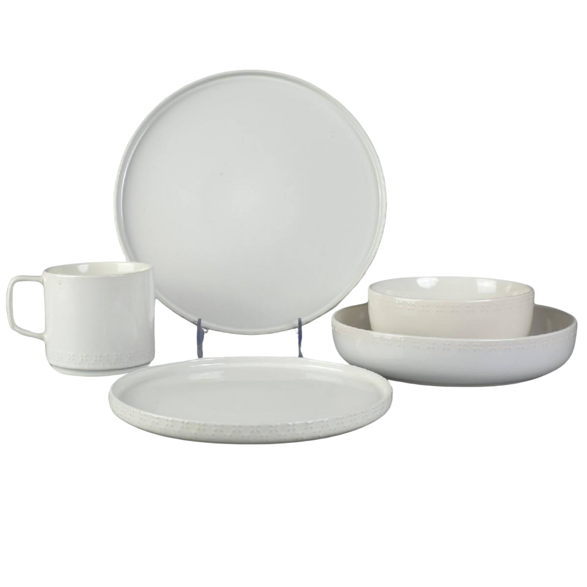 Decoexpress - Juego De Loza 20 Piezas Vajilla Cerámica Manhattan